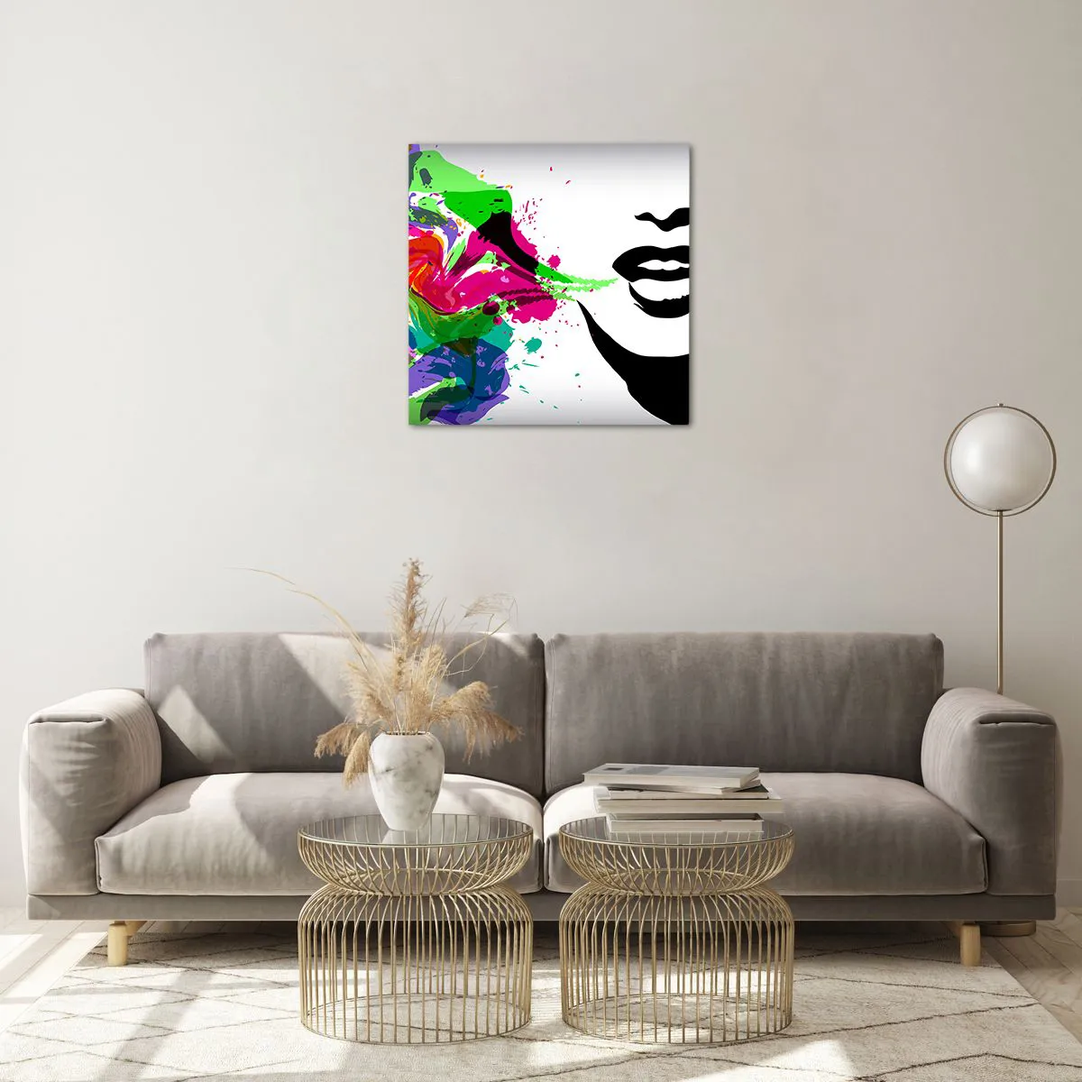 Quadro su vetro - Racconto nei colori dell'arcobaleno - 50x50 cm