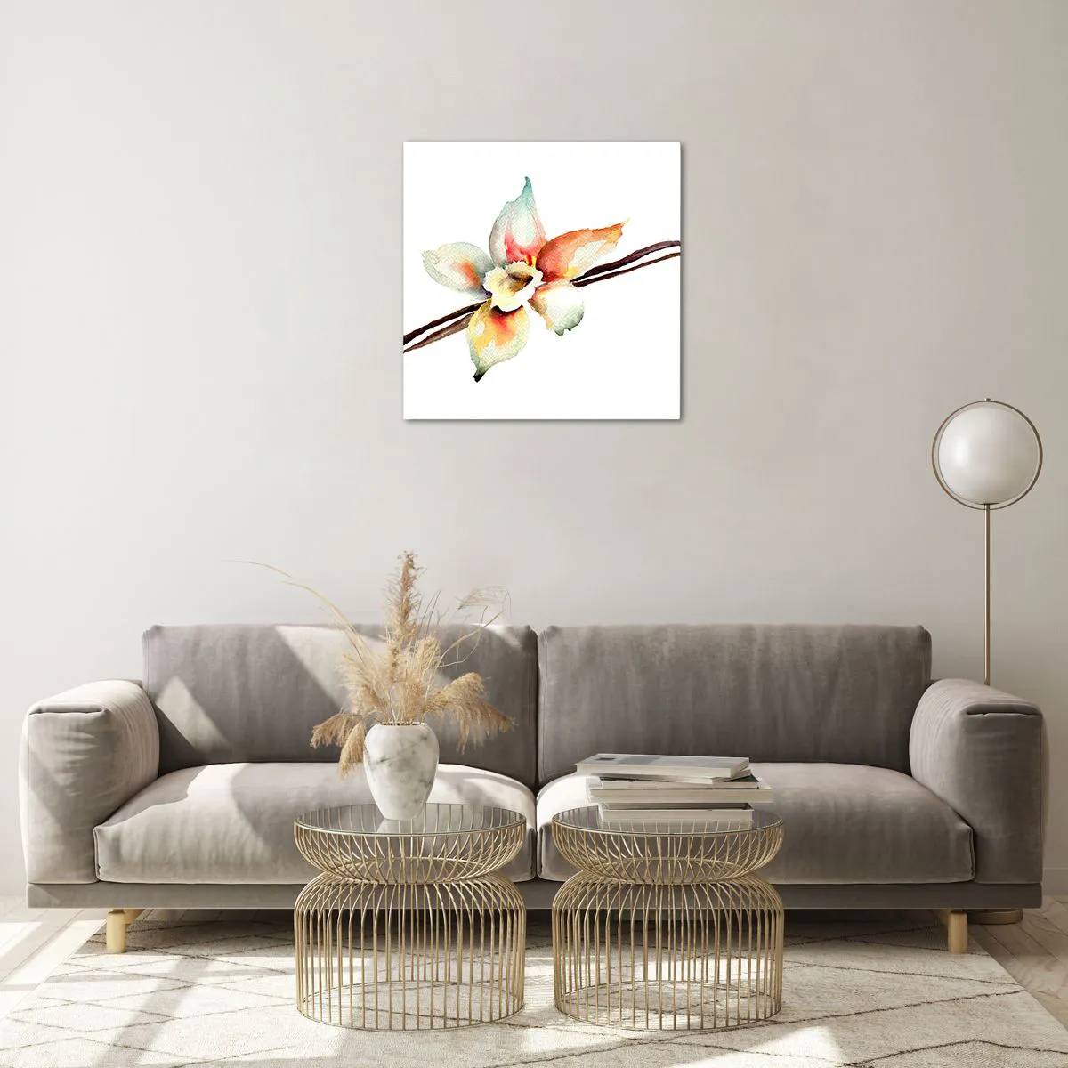 Quadro em vidro - Doçura derramada com tinta - 50x50 cm