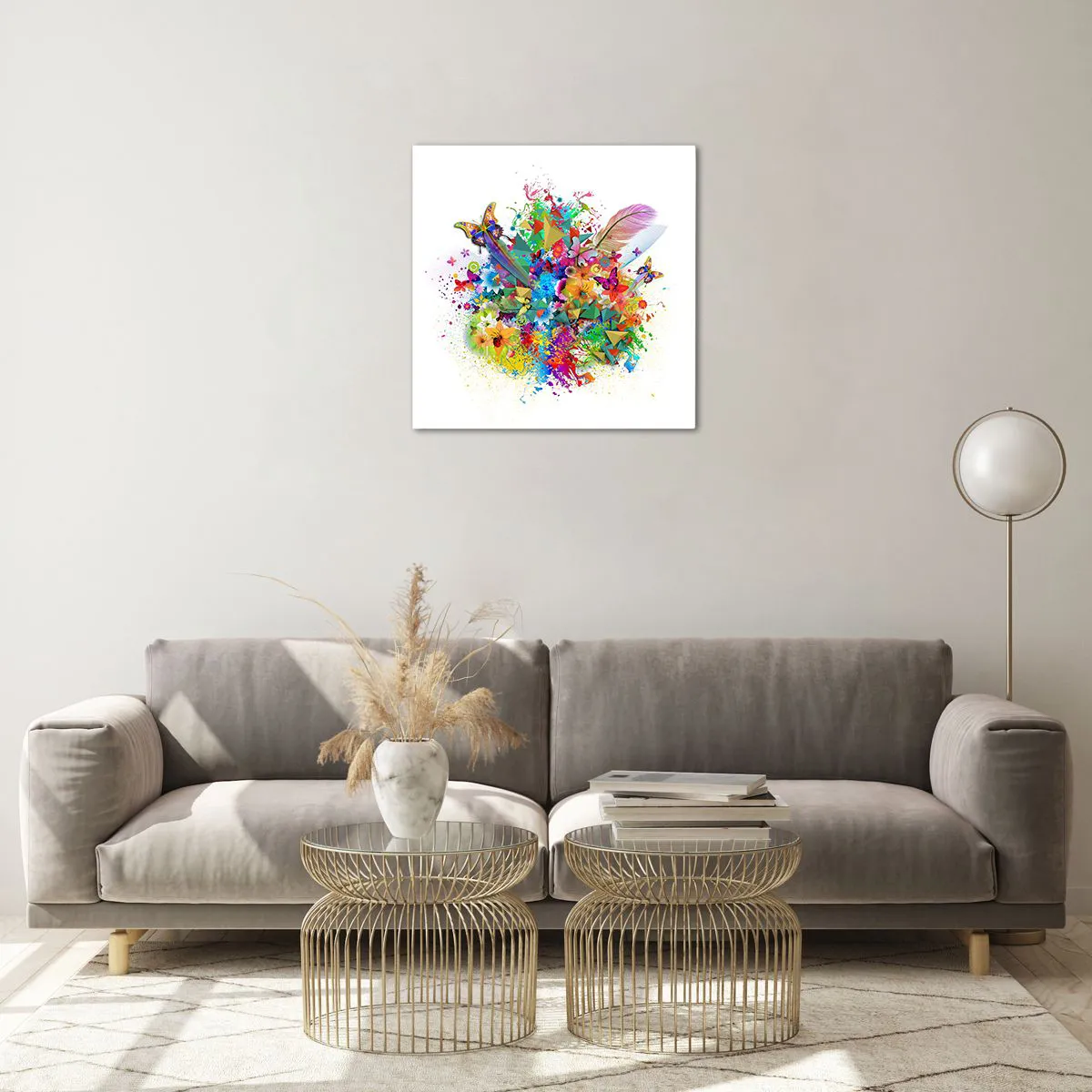 Impression sur verre - Image sur verre - Un bouquet de joie - 50x50 cm