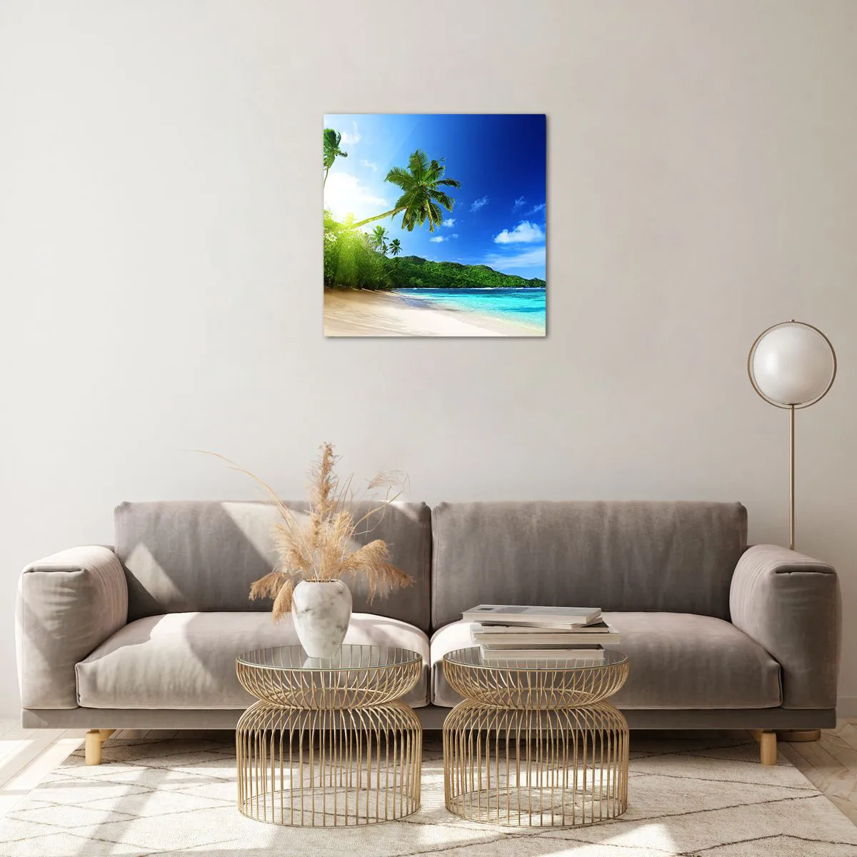 Glass picture - Mild Touch of the Tropics - 50x50 cm