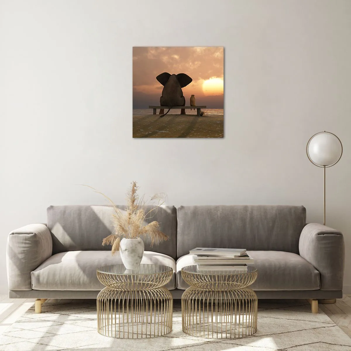 Schilderen op glas - Het is goed om samen stil te zijn - 50x50 cm