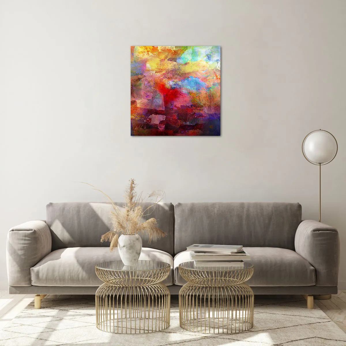 Impression sur verre - Image sur verre - Regardez à l'intérieur de l'arc-en-ciel - 50x50 cm