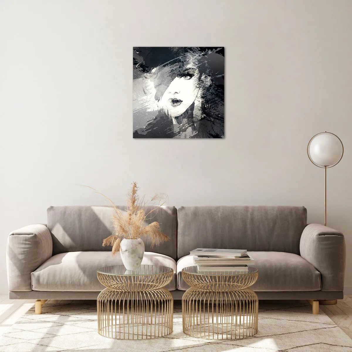 Obraz na szkle - Zza szarego woalu - 50x50 cm