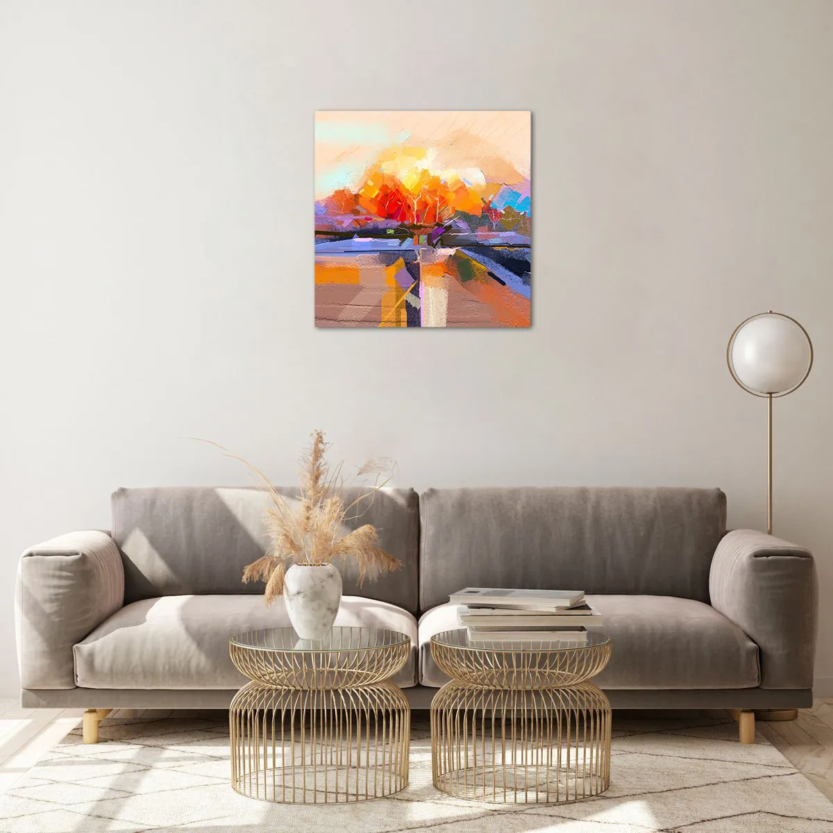 Üveg kép - Ősz lett - 50x50 cm