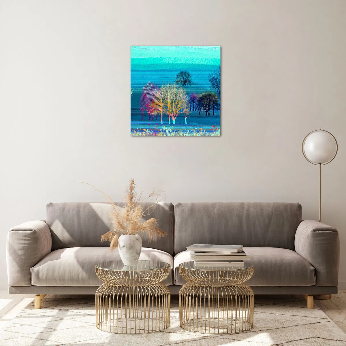 Obraz na szkle - Wyczesany pejzaż - 50x50 cm