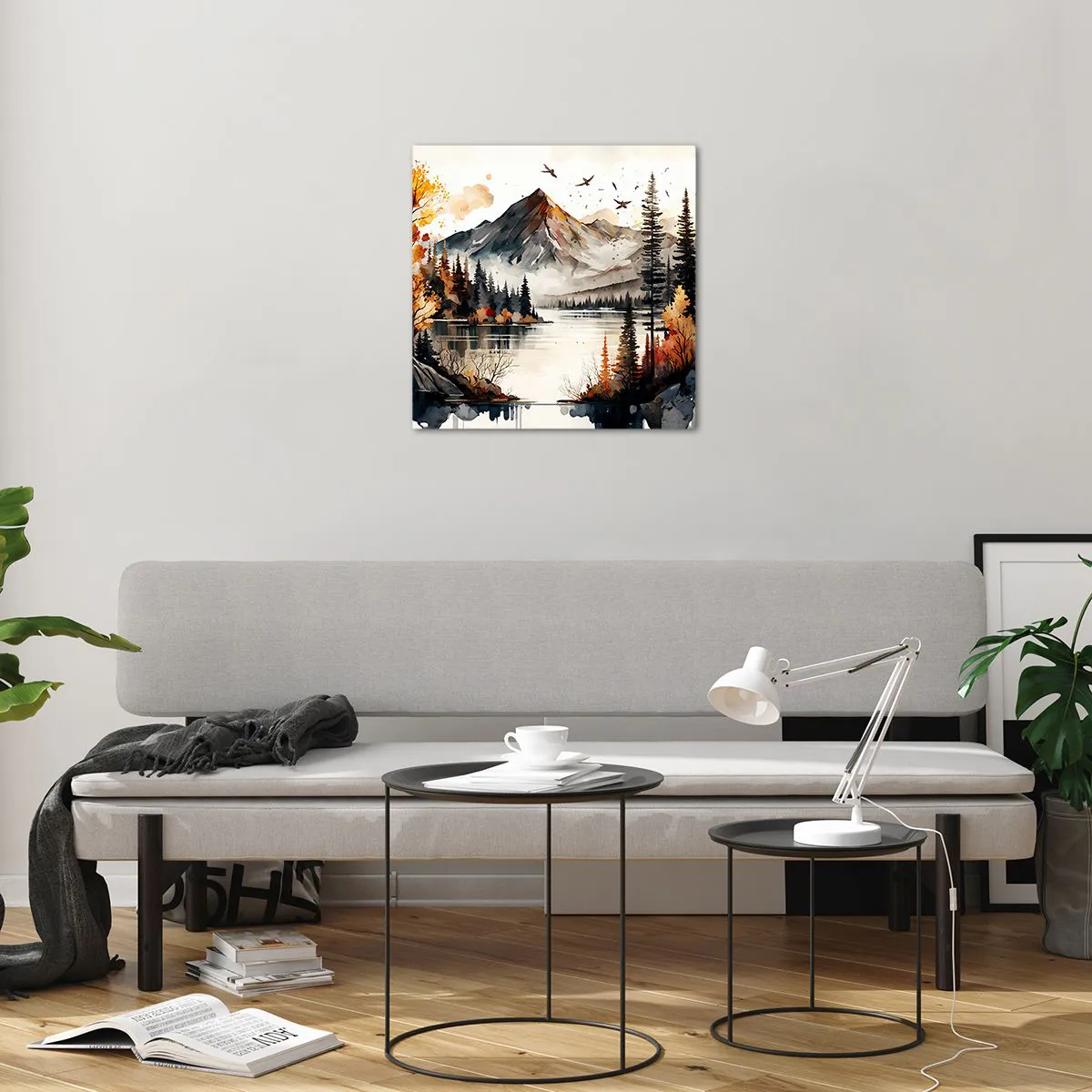 Obraz na skle - Zlatá jeseň na horách - 50x50 cm