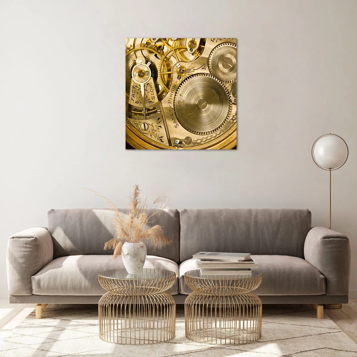 Quadro em vidro - Mova-se com o tempo - 60x60 cm