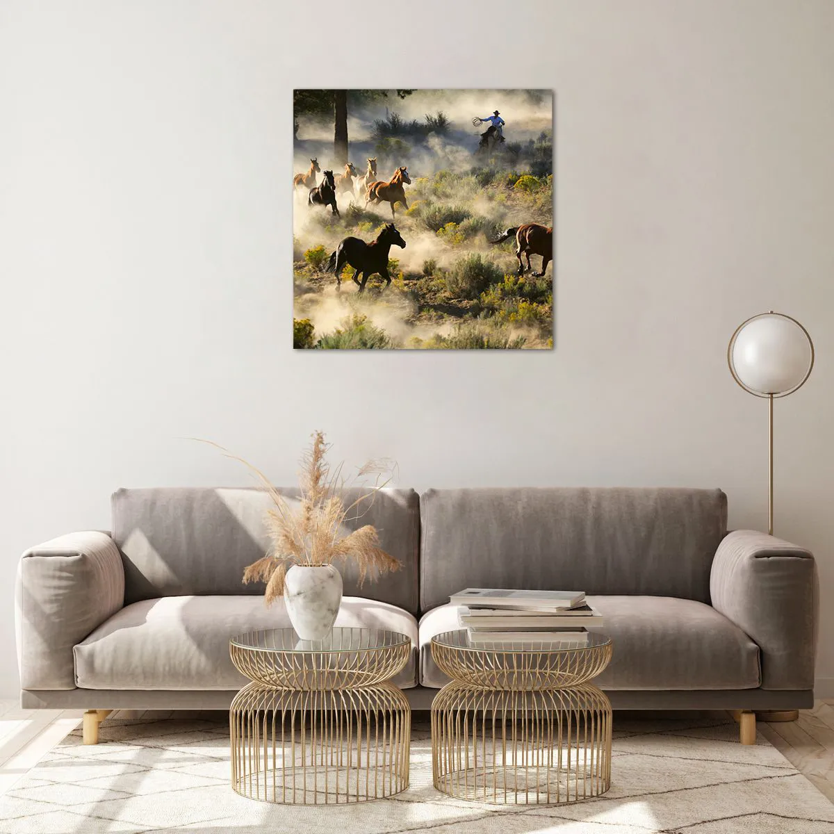 Glasbild - Bild auf glas - Rivalität – Freiheit oder männliche Stärke? - 60x60 cm