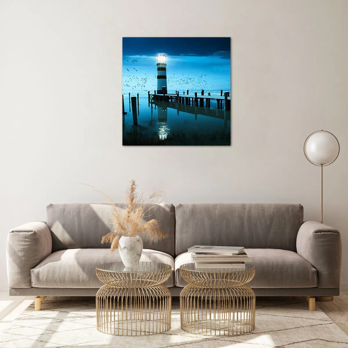 Glastavla - Bild på glas - Och du är inte längre rädd för mörkret - 60x60 cm