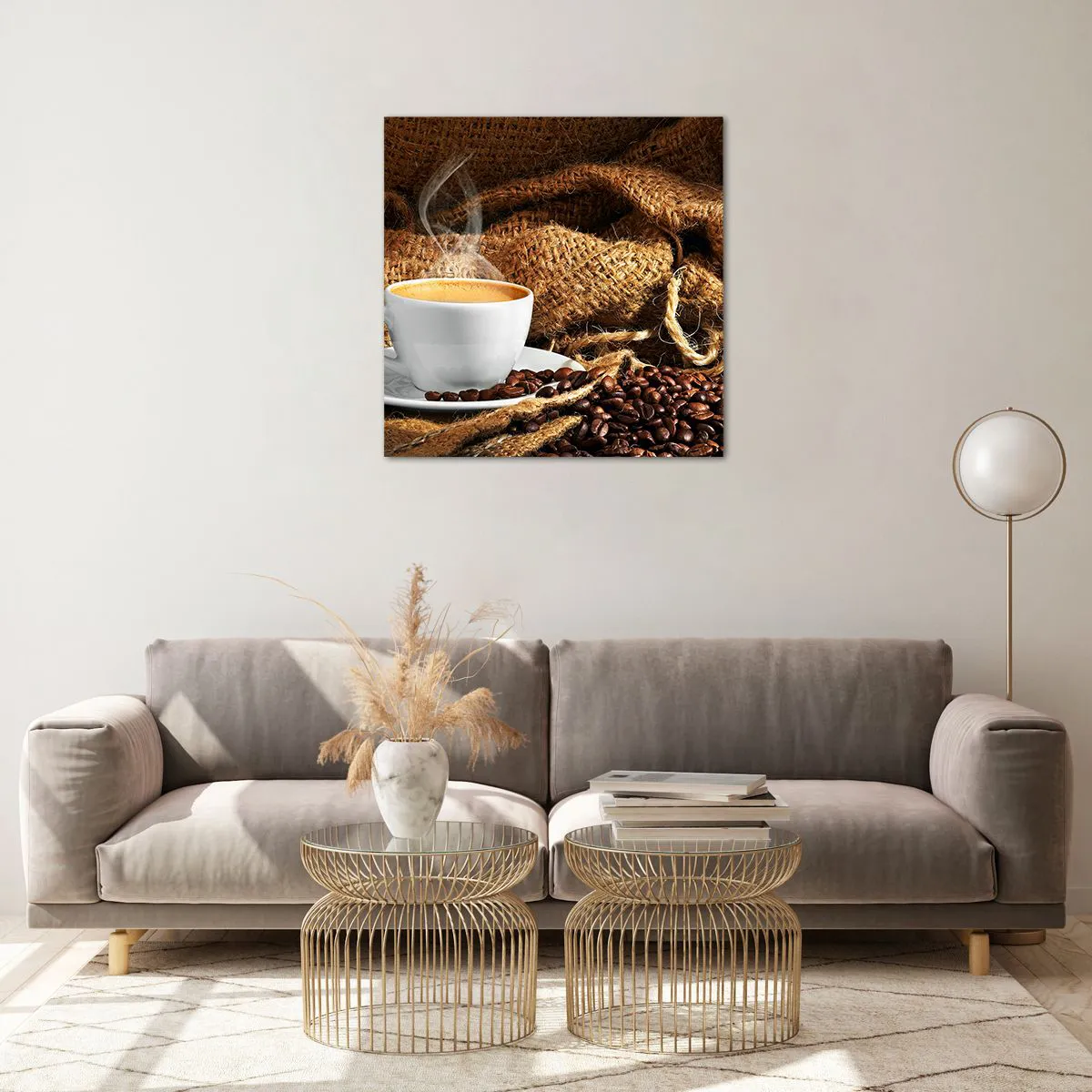 Obraz na szkle - Zapach moki i gęstość miodowego płynu - 60x60 cm