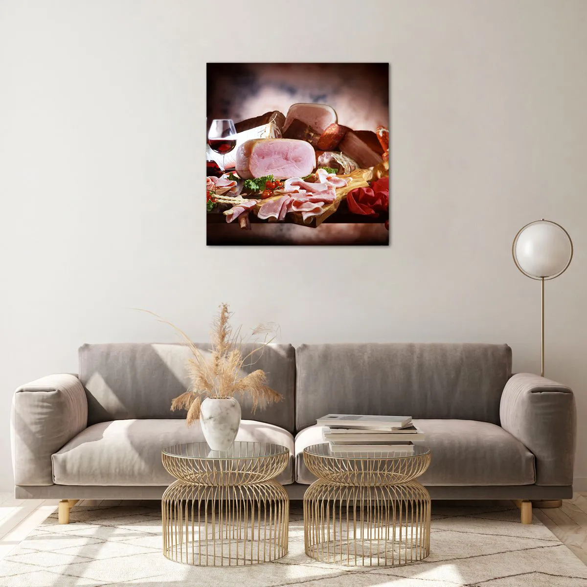 Impression sur verre - Image sur verre - Un rêve culinaire avec une carafe - 60x60 cm