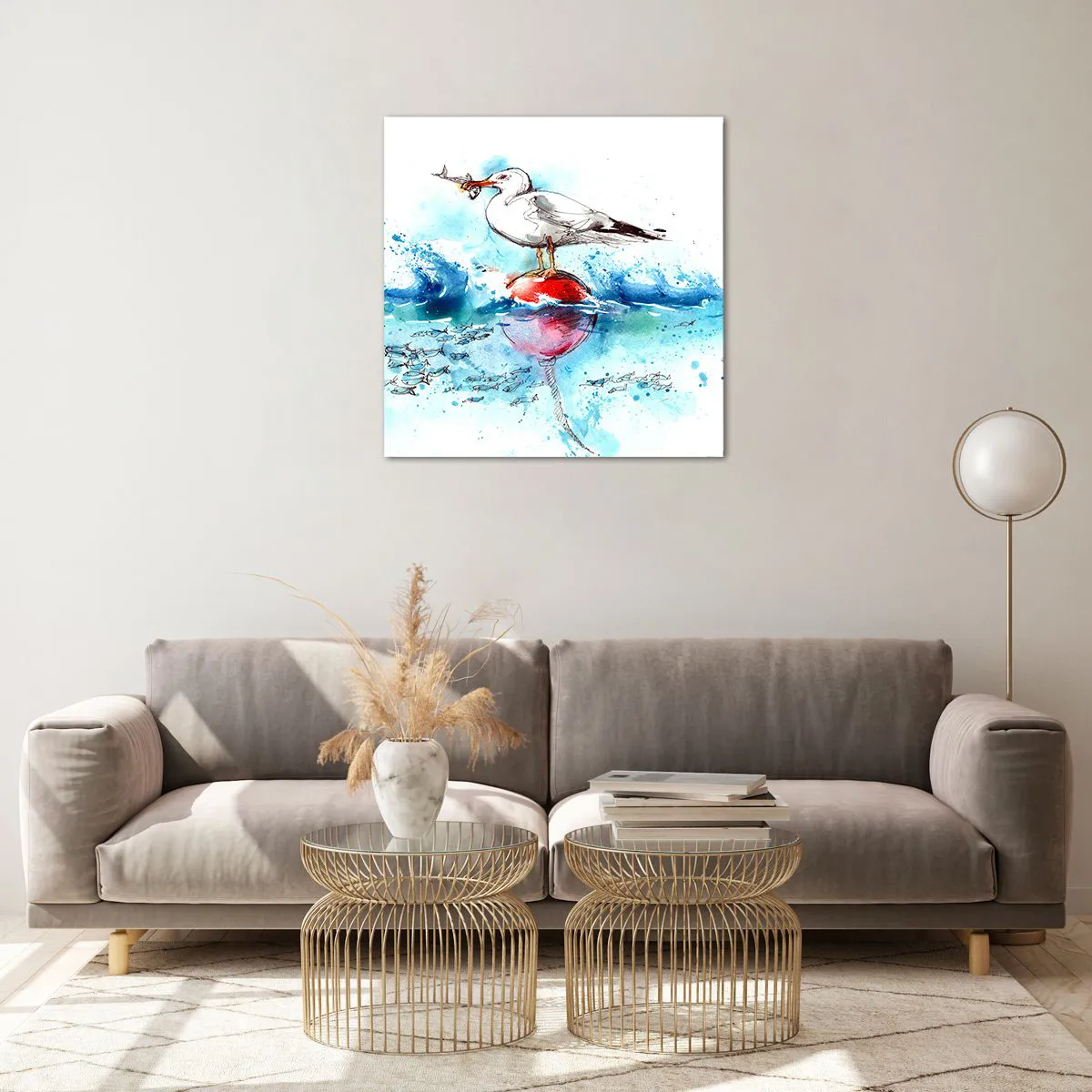 Obraz na szkle - Udany połów - 60x60 cm