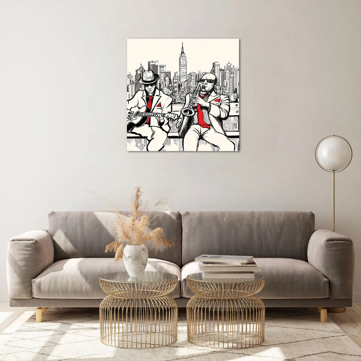 Impression sur verre - Image sur verre - improvisation new-yorkaise - 60x60 cm