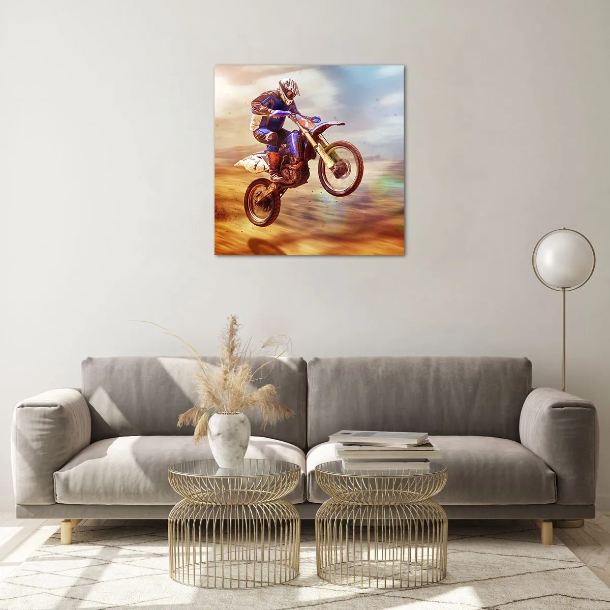 Üveg kép - Motoros szédülés - 60x60 cm