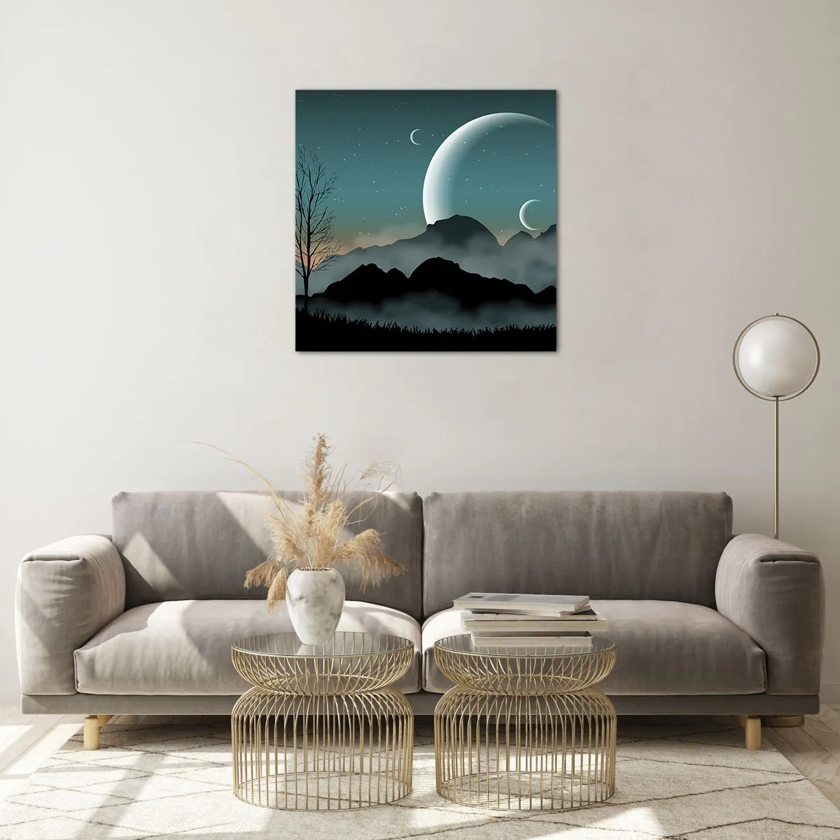 Tablou pe sticlă - Carnavalul unei nopți înstelate - 60x60 cm