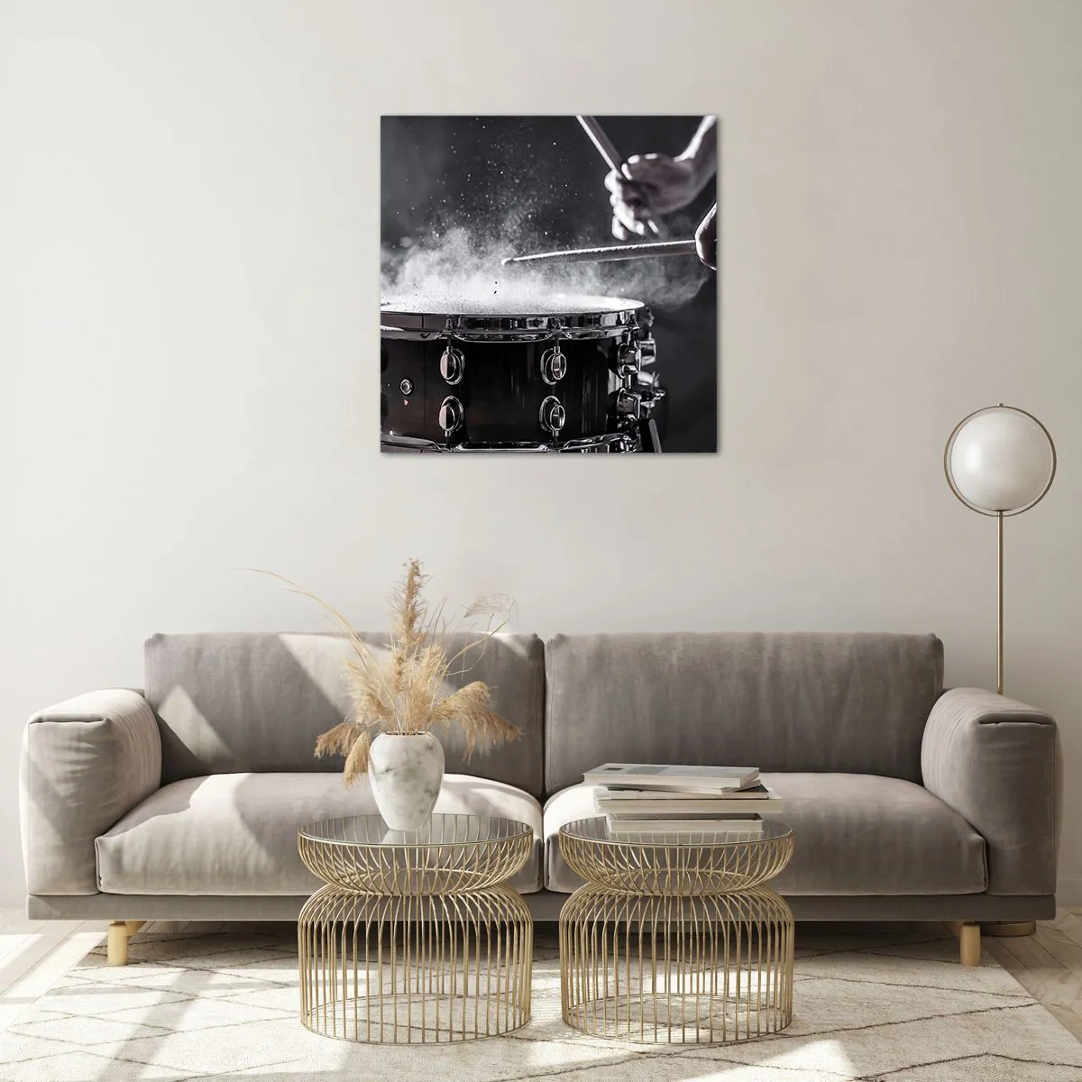 Glastavla - Bild på glas - Musikens puls - 60x60 cm