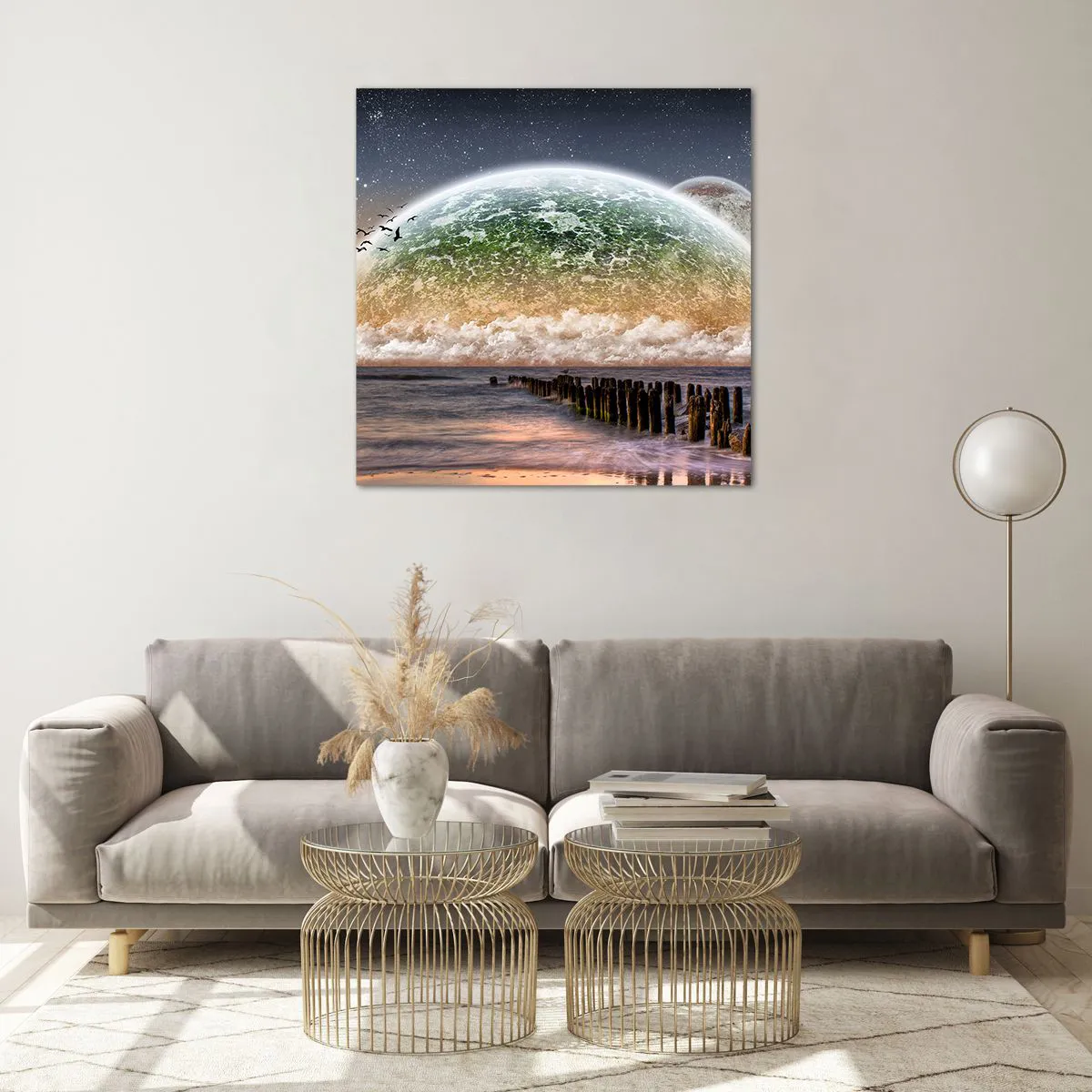 Glass picture - And the World Has Emerged from Water - 70x70 cm