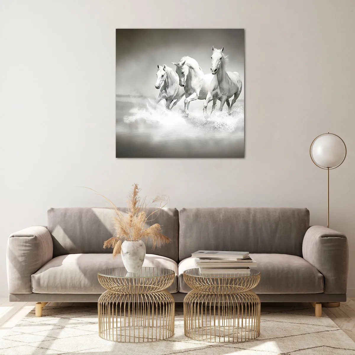 Obraz na skle - Bílé šílenství - 70x70 cm