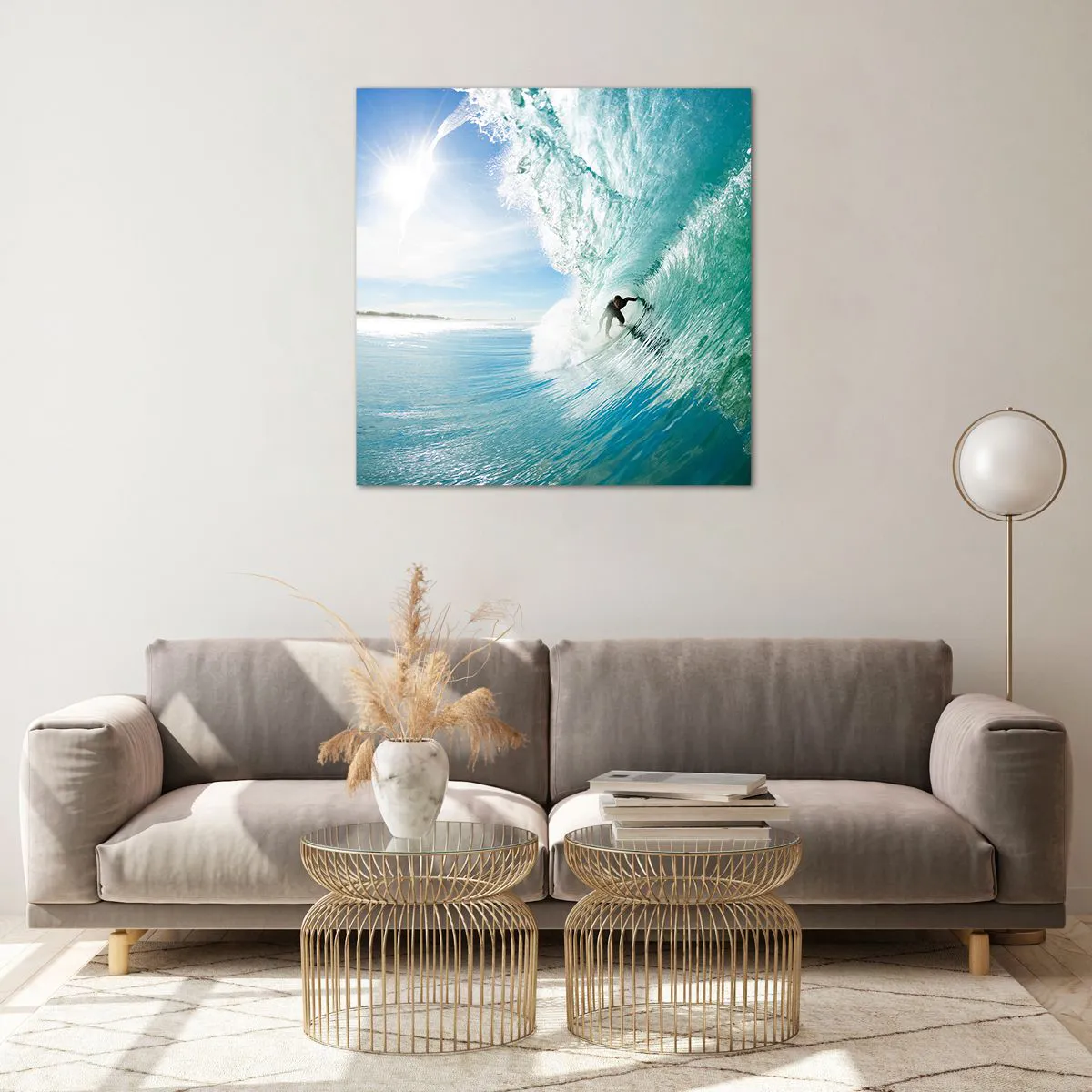 Glass picture - Riding the Wave - 70x70 cm