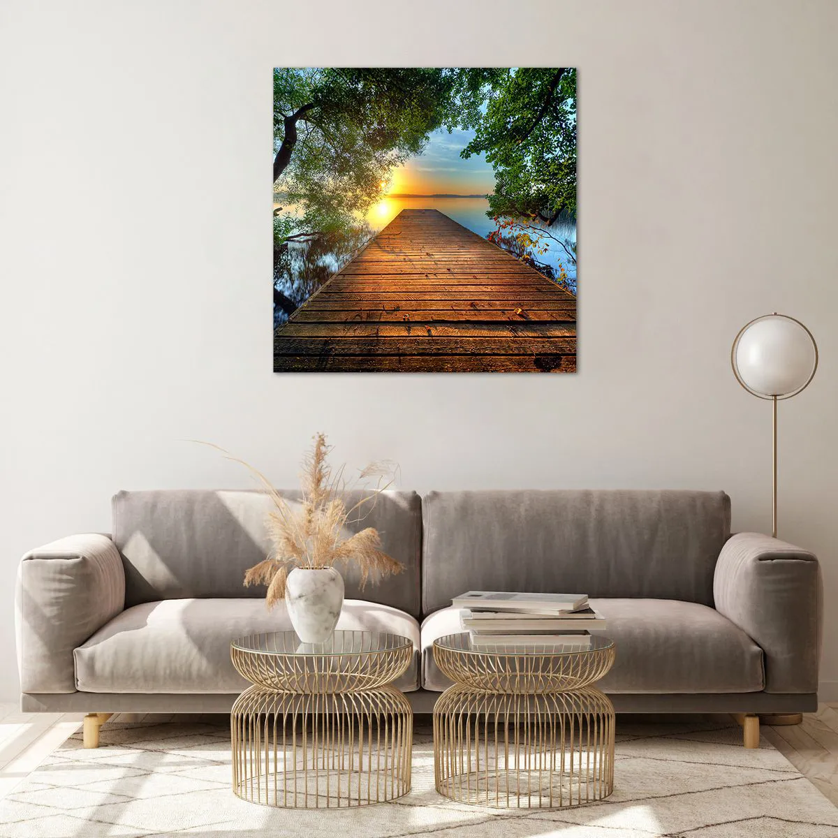 Glasbild - Bild auf glas - Nimm dir Zeit, setz dich hin - 70x70 cm