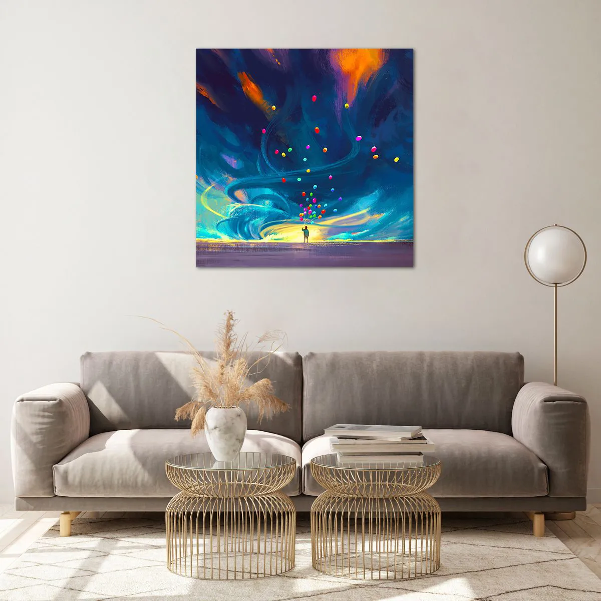 Tablou pe sticlă - Pe un vânt albastru - 70x70 cm