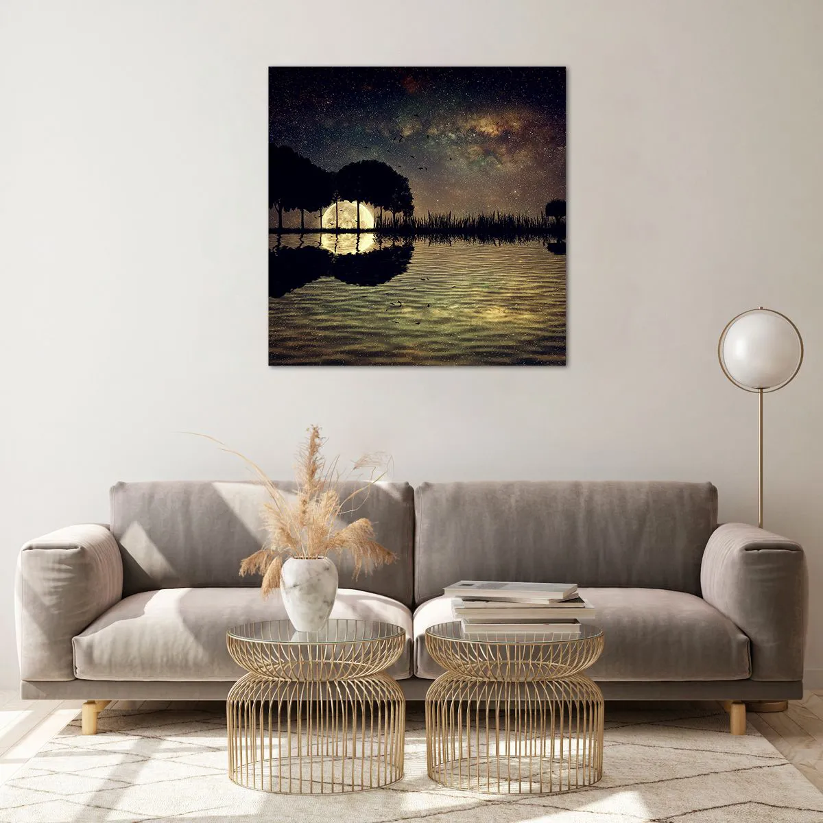 Tablou pe sticlă - O noapte la capătul lumii - 70x70 cm