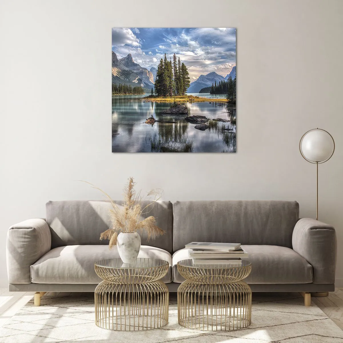 Billede på glas - Over store og klare vande… - 70x70 cm