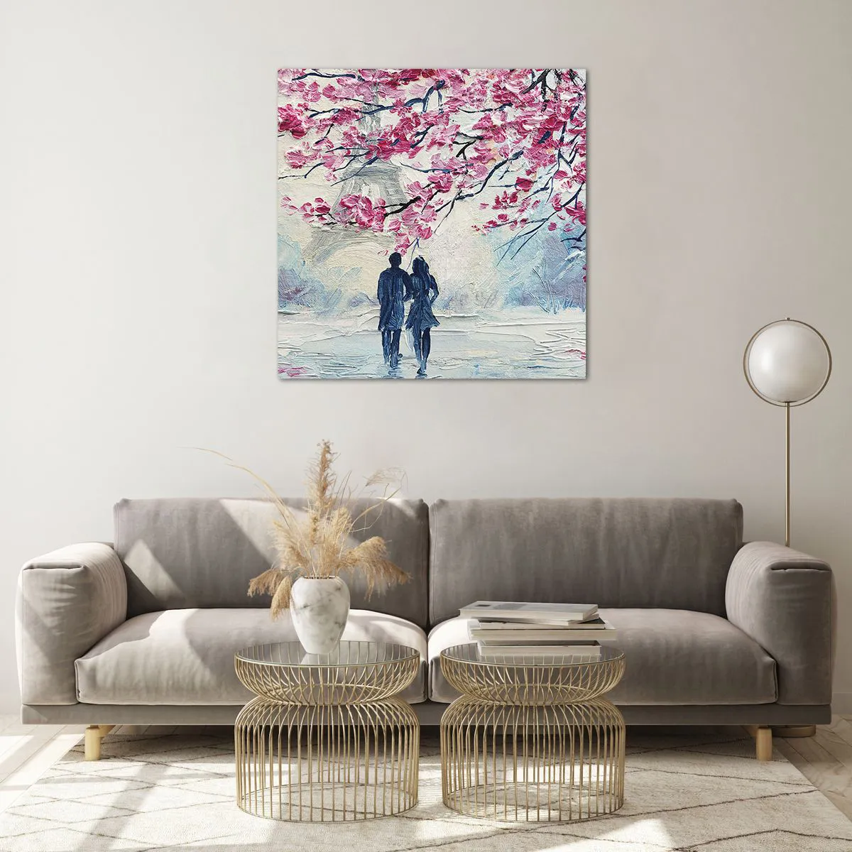 Glasbild - Bild auf glas - Romantischer Spaziergang - 70x70 cm