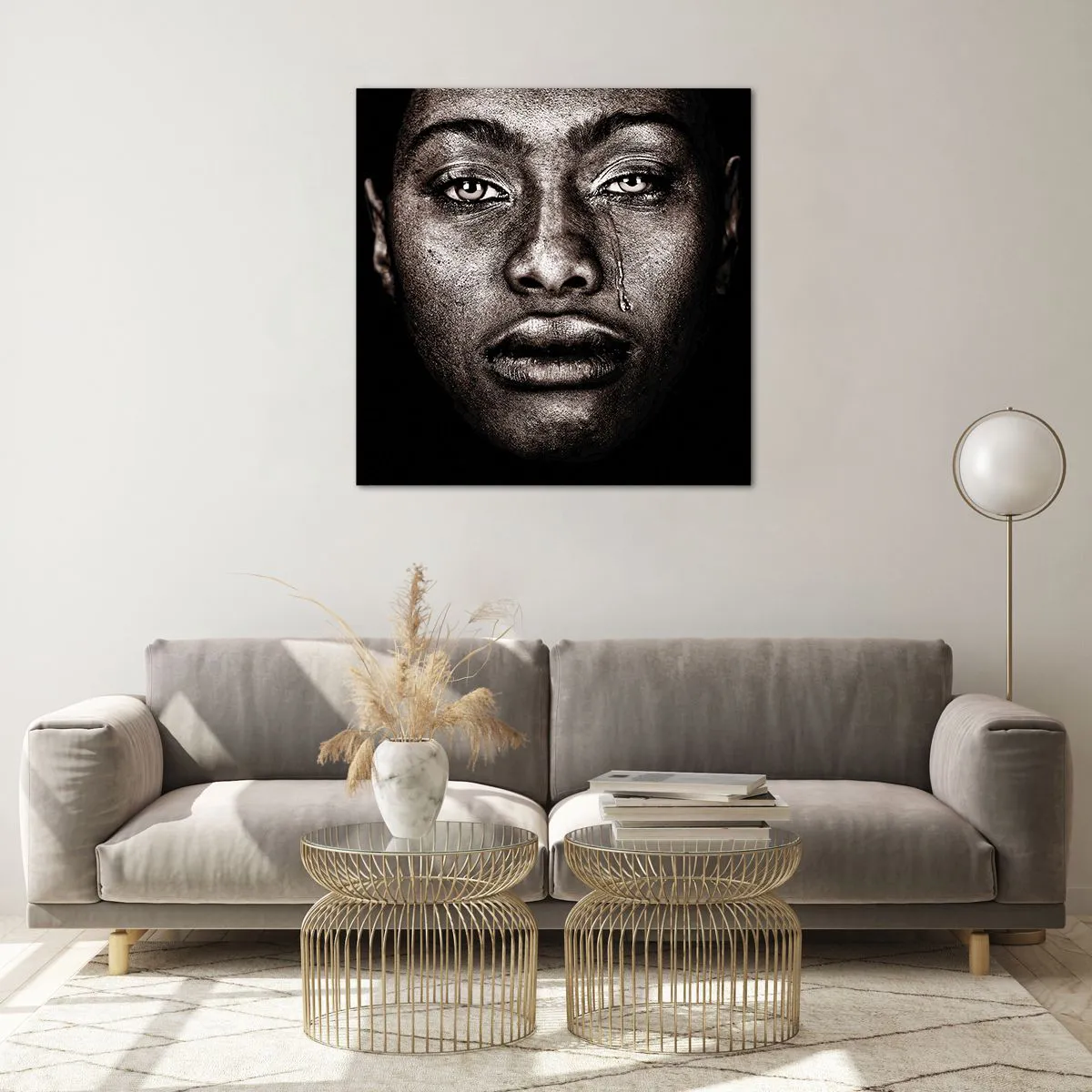 Billede på glas - Én tåre - 70x70 cm