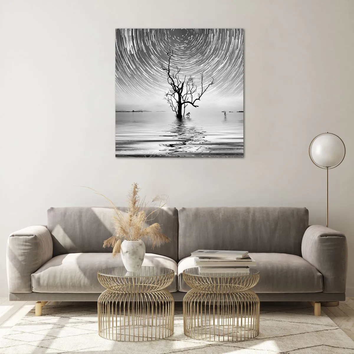 Glastavla - Bild på glas - Naturens symfoni - 70x70 cm