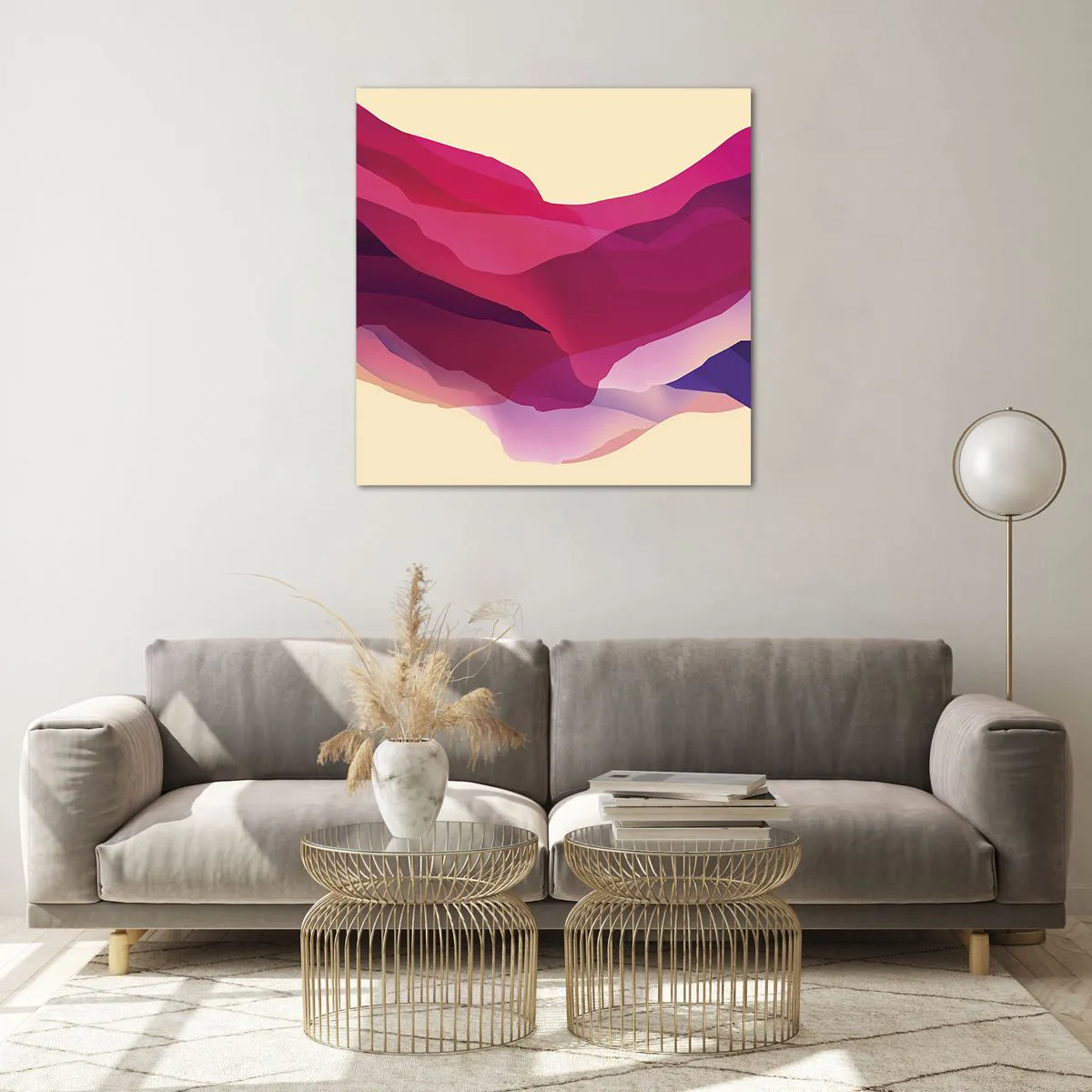 Üveg kép - Bíbor hullámok - 70x70 cm