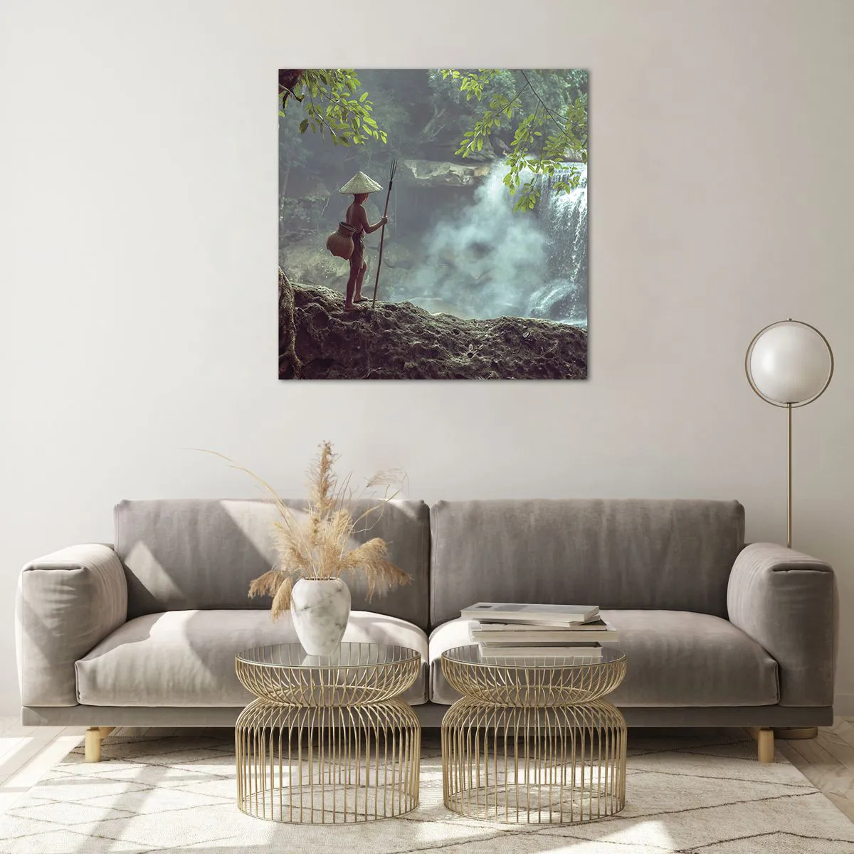 Üveg kép - Barátságban a természettel - 70x70 cm