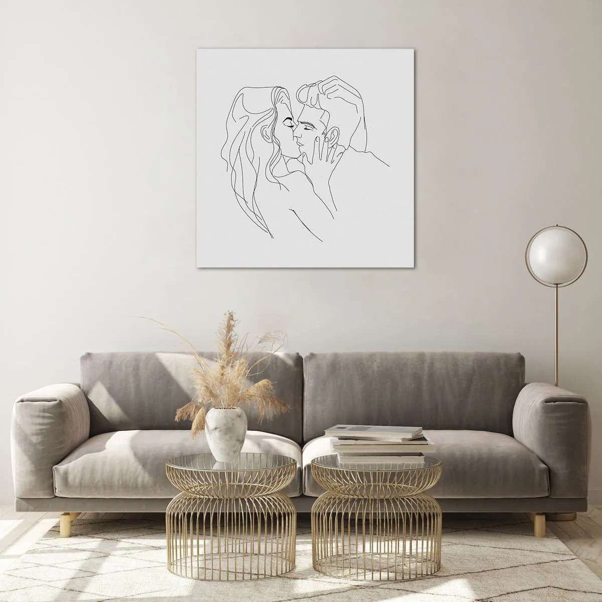 Glass picture - With the Same Line - 70x70 cm