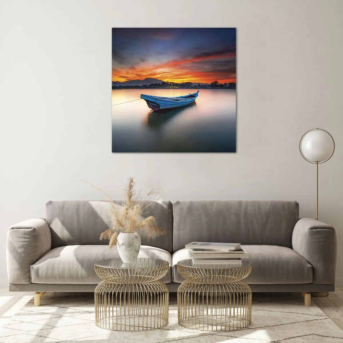 Quadro su vetro - Viene una notte buona - 70x70 cm