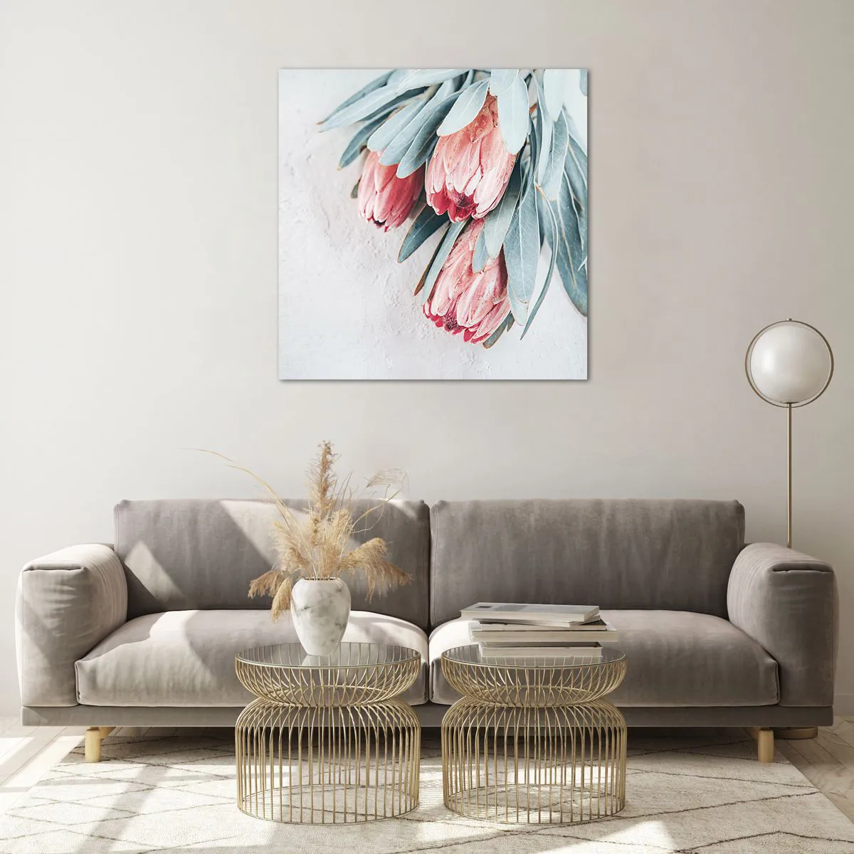 Cuadro sobre vidrio - Impresiones sobre Vidrio - Avergonzada de su propia belleza - 70x70 cm