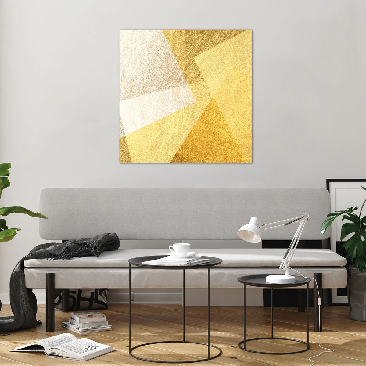 Billede på glas - Geometriens vejr - 70x70 cm