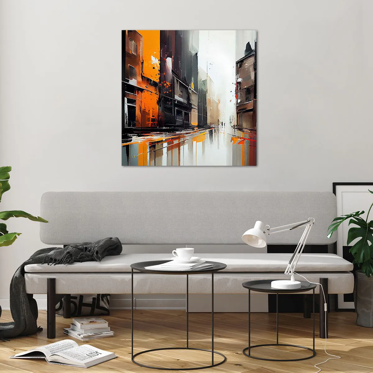 Tablou pe sticlă - O zi ploioasă - 70x70 cm