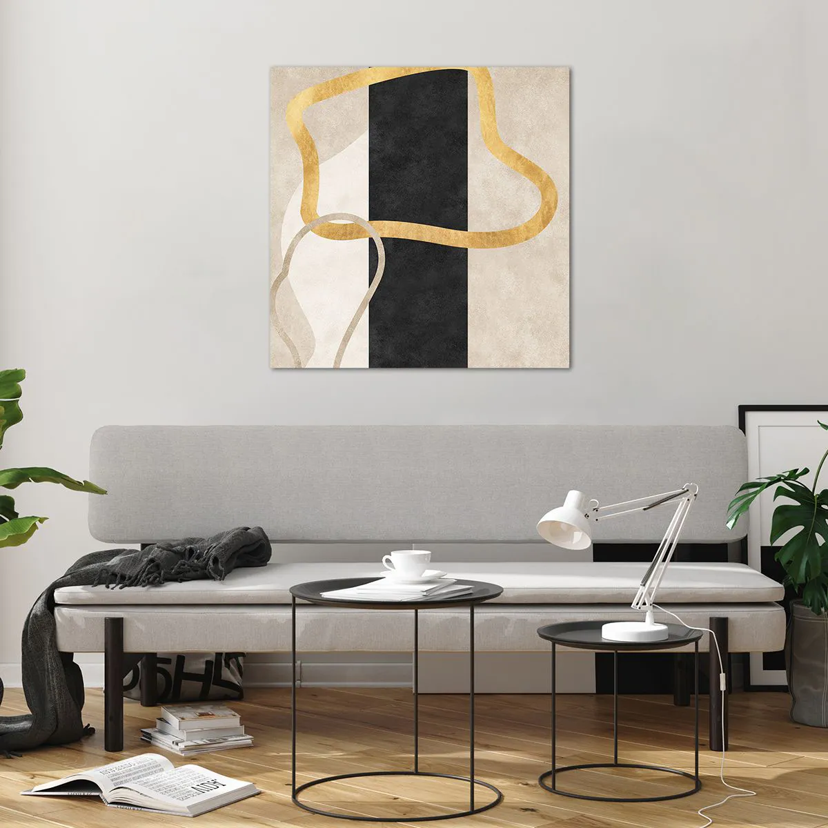 Quadro su vetro - Forme intrecciate - 70x70 cm