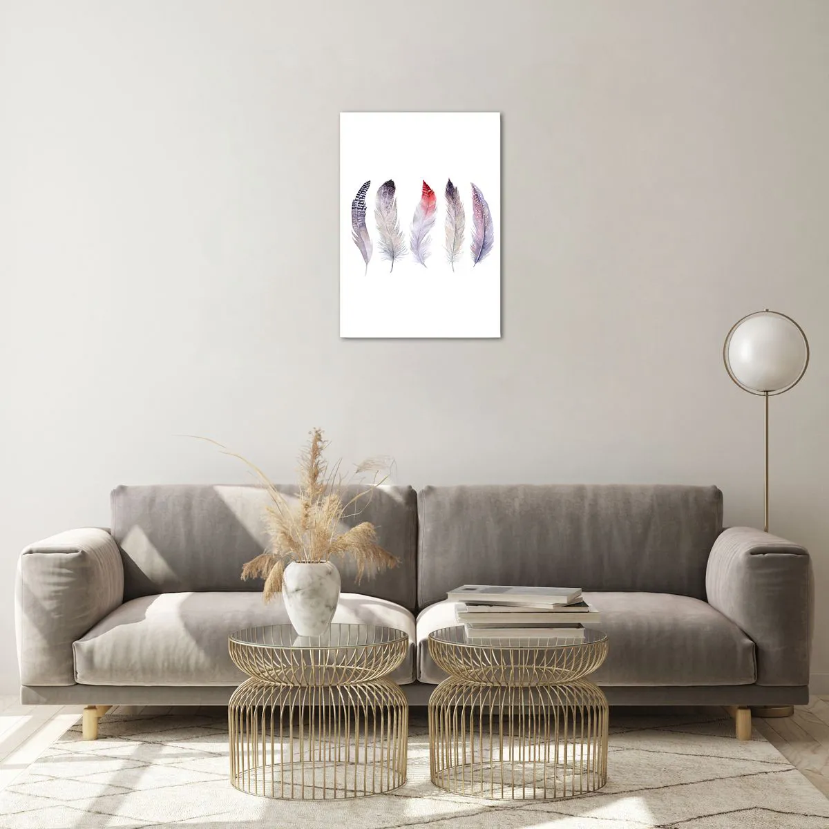 Quadro em vidro - Delicadas como uma névoa multicolorida - 50x70 cm