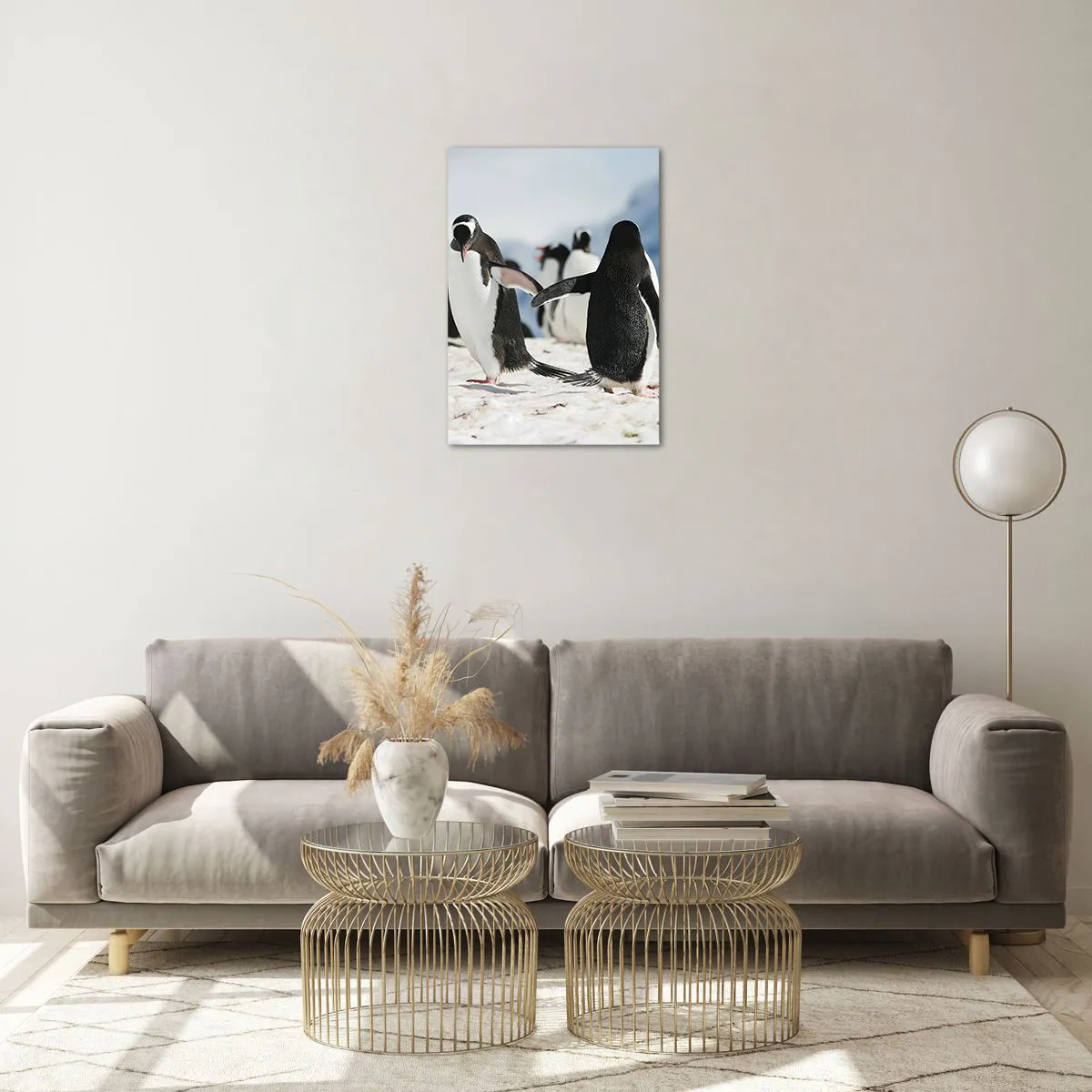 Schilderen op glas - Dansen in de sneeuw - 50x70 cm