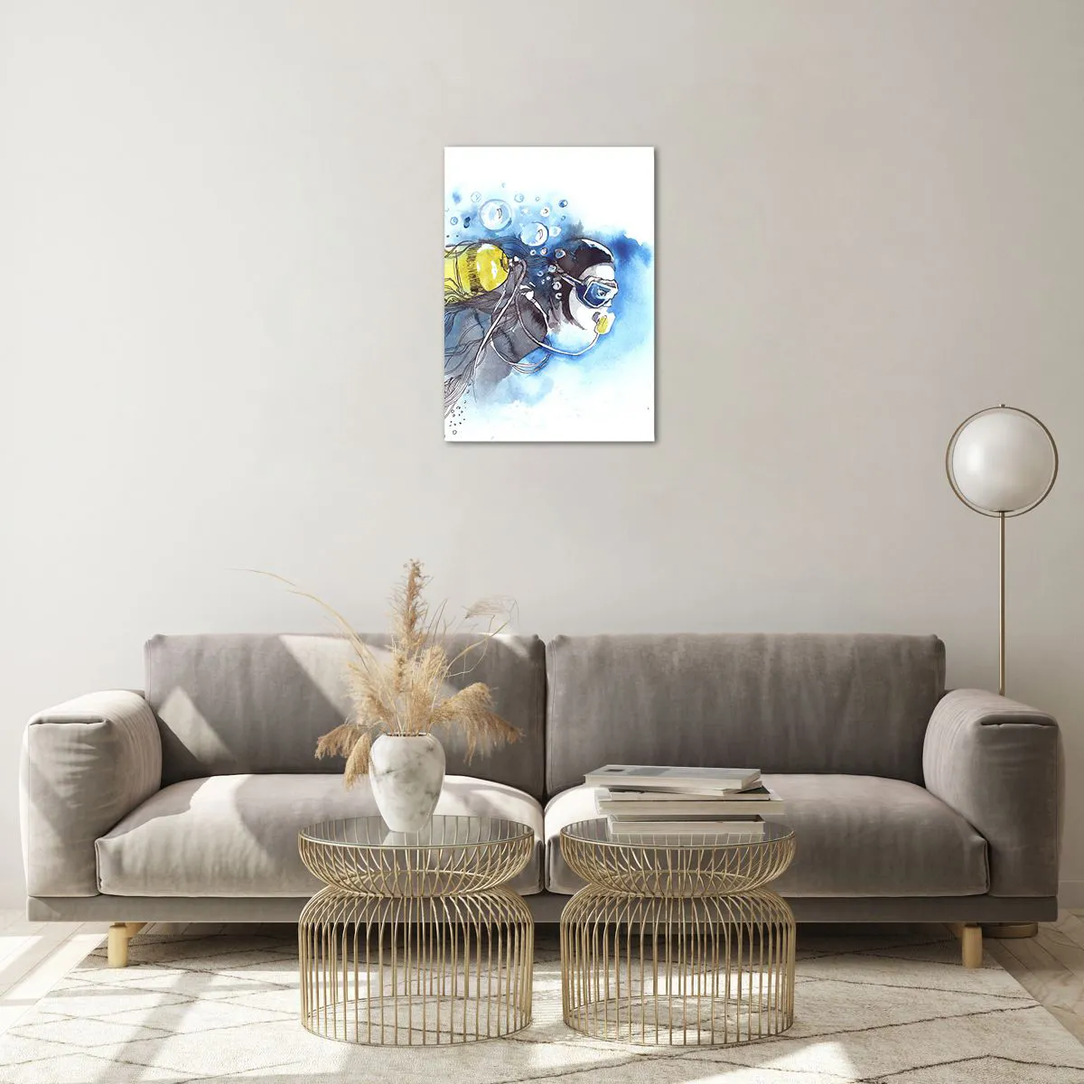 Tablou pe sticlă - Marele albastru - 50x70 cm