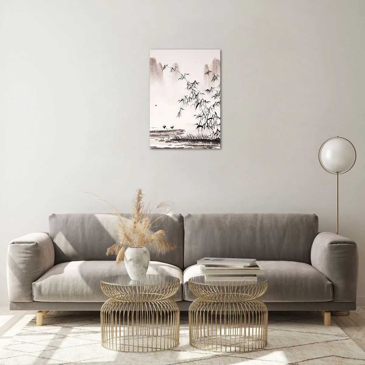 Üveg kép - A rizsföldek csendje - 50x70 cm