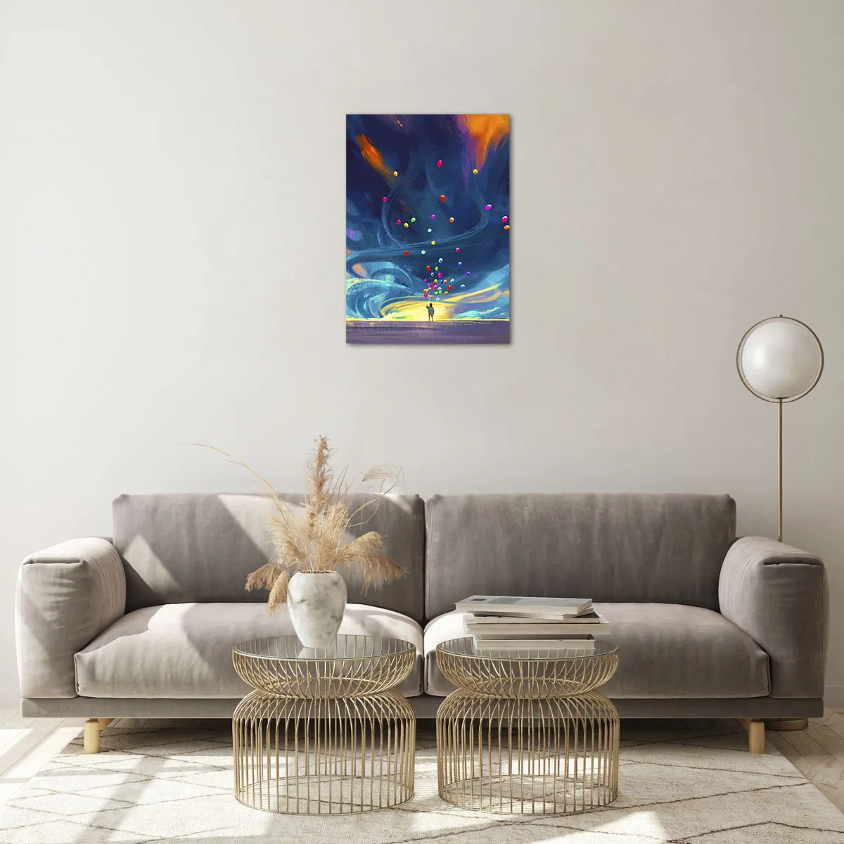 Tablou pe sticlă - Pe un vânt albastru - 50x70 cm