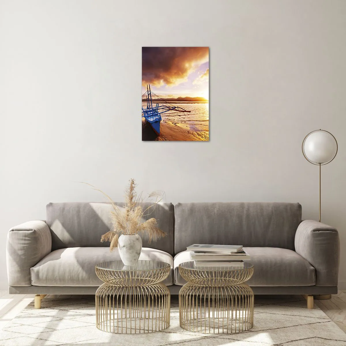 Tablou pe sticlă - După o zi lungă, întindeți-vă pe nisip - 50x70 cm