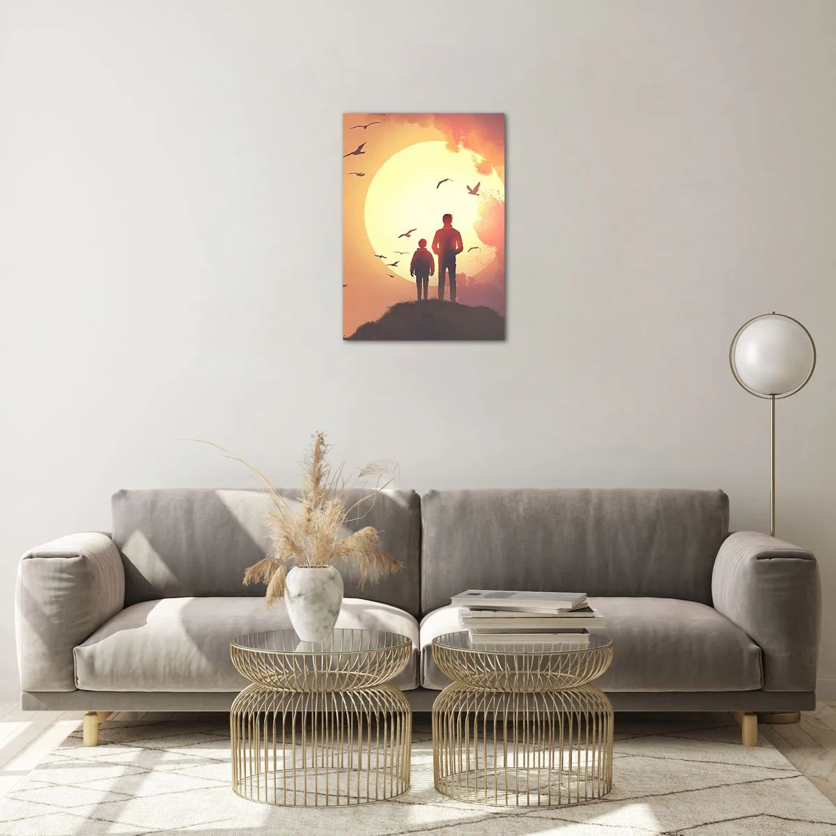 Quadro em vidro - Cara a cara com o sol - 50x70 cm