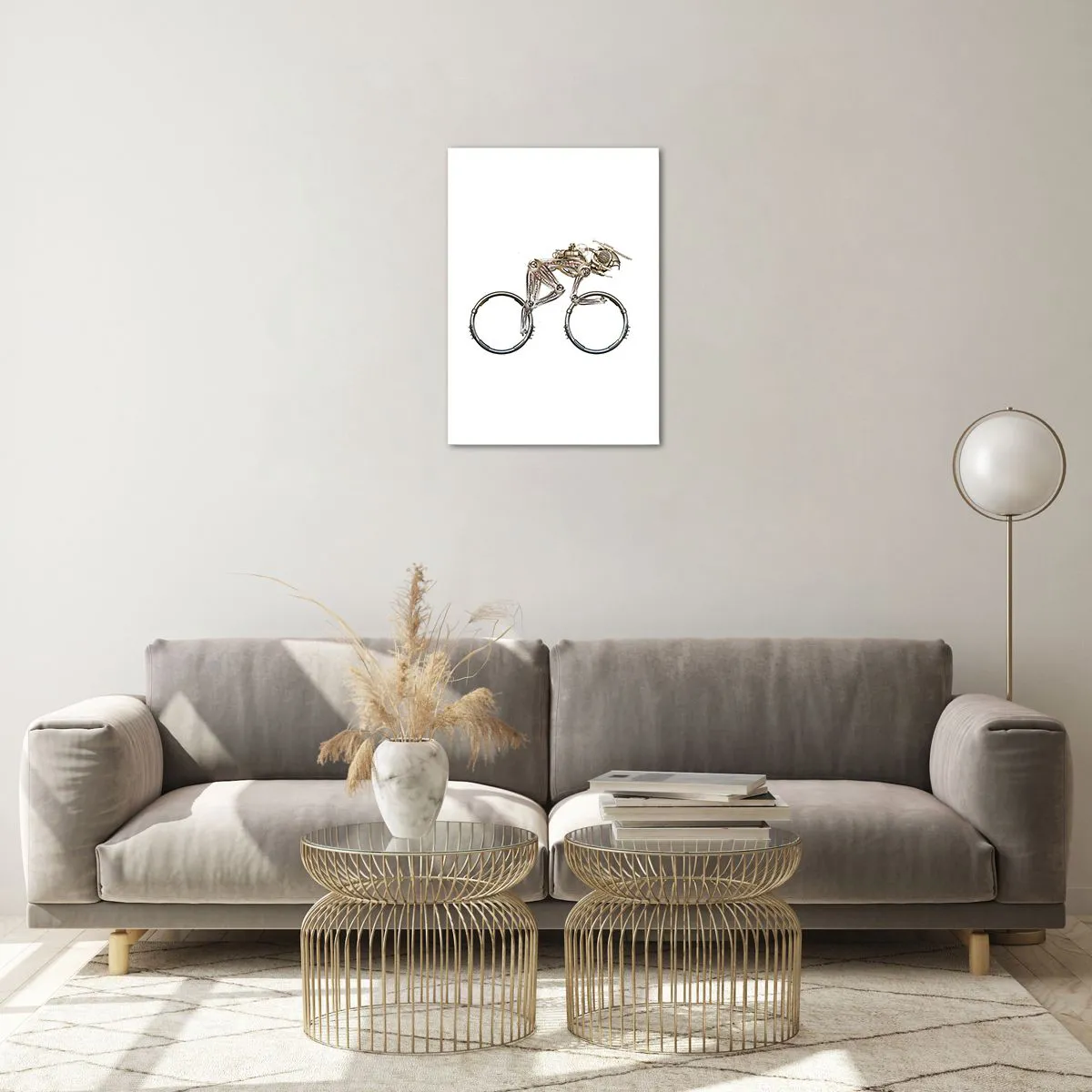 Impression sur verre - Image sur verre - Vélo industriel en métal - 50x70cm - Machine exceptionnelle - Décoration murale moderne pour le salon et la chambre ARTTOR