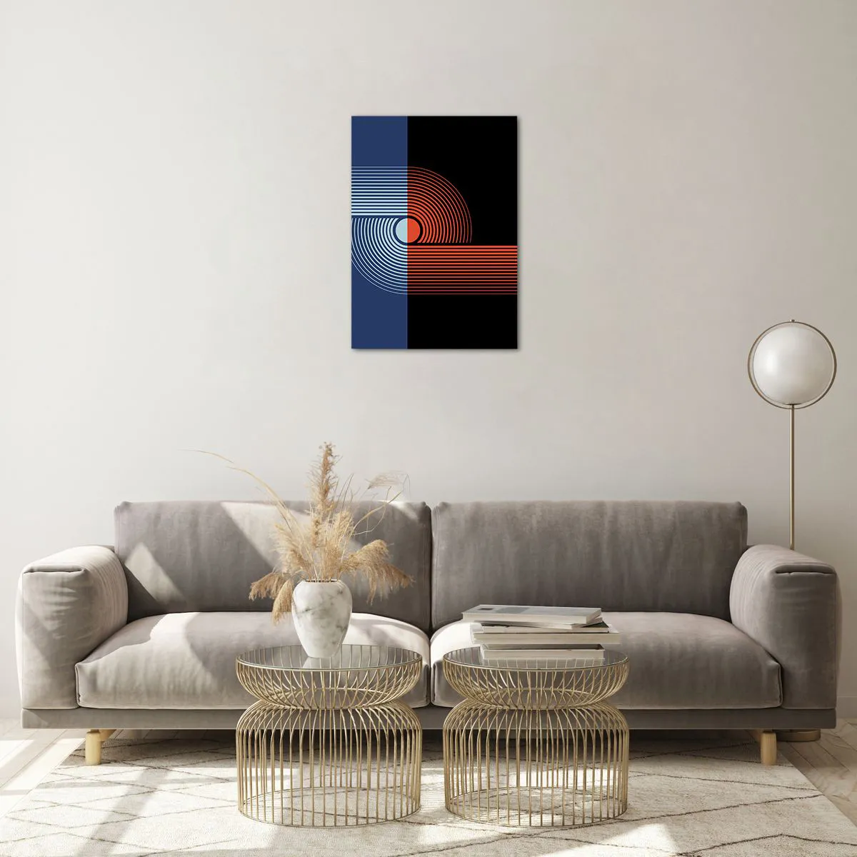 Tablou pe sticlă - Într-o îmbrăţişare geometrică - 50x70 cm