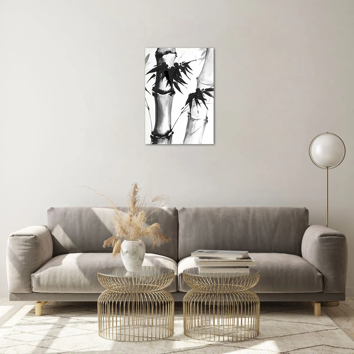 Obraz na szkle - Bambus w tradycyjnym stylu - 50x70cm - Zbliżenie na orient - Nowoczesna dekoracja ścienna do salonu, kuchni i sypialni ARTTOR