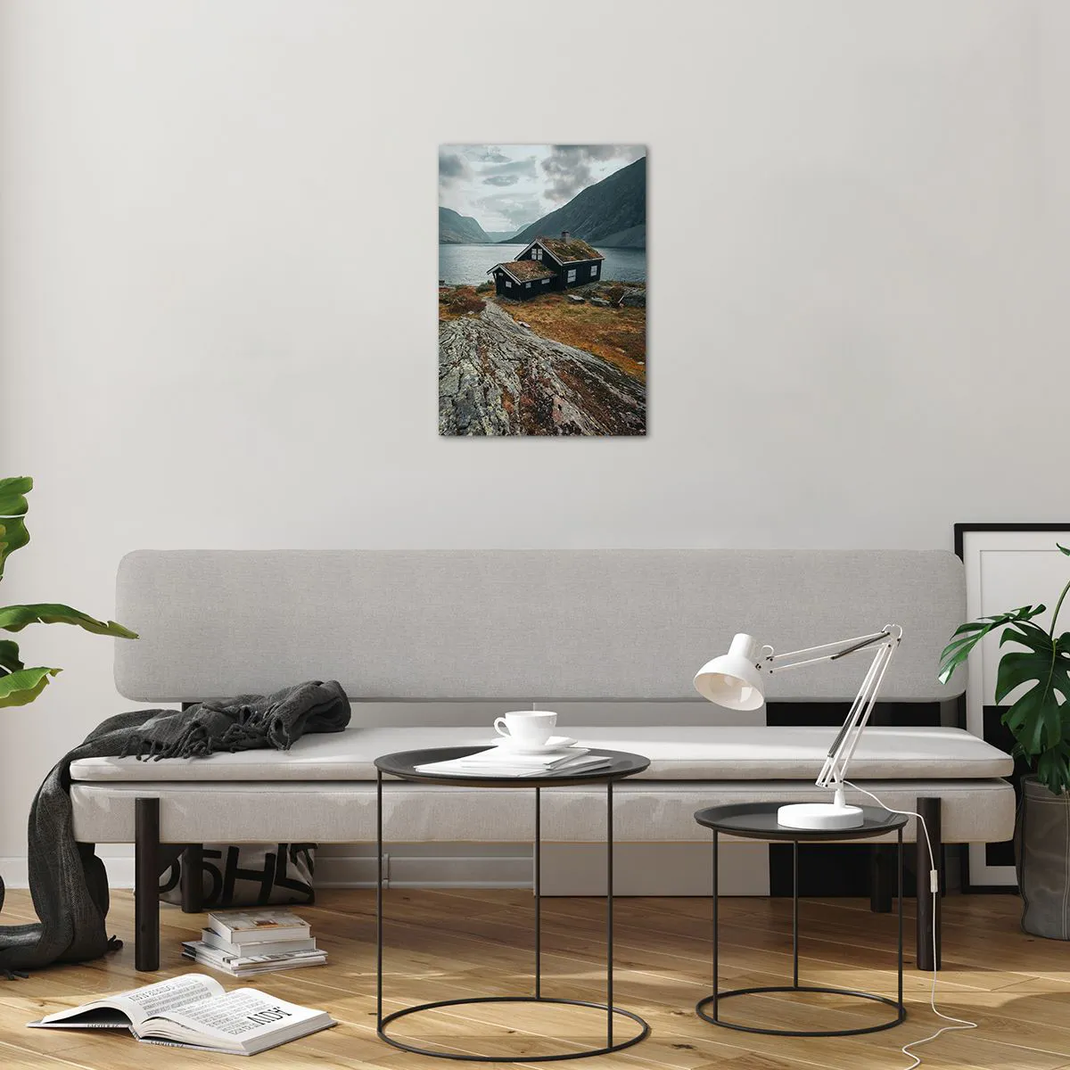 Quadro em vidro - Uma estância de verão junto ao fiorde - 50x70 cm