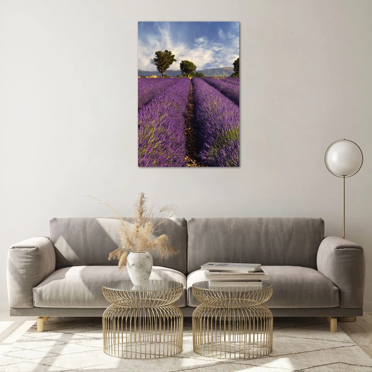 Üveg kép - Levendula mezők - 70x100 cm